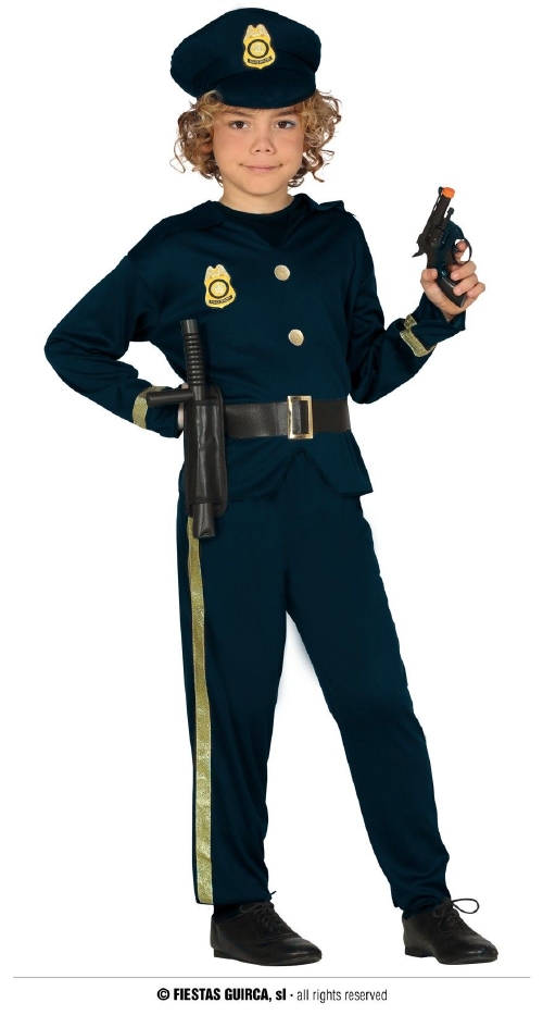 FIESTAS GUIRCA Disfraz de Policía Infantil