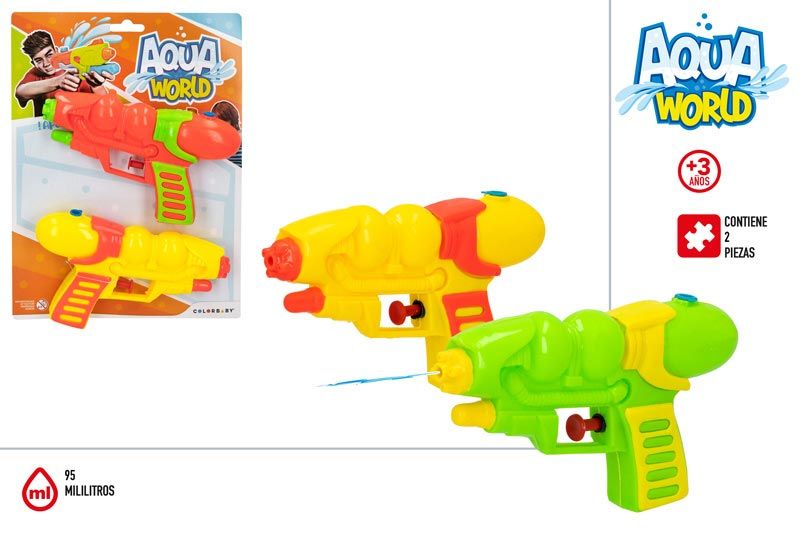 PACK 2 PISTOLAS AGUA 17CM AQUA WORLD 458109