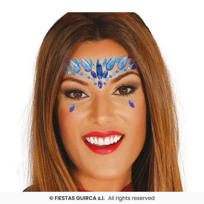 JOYAS FACIALES ADHESIVAS AZULES 15823