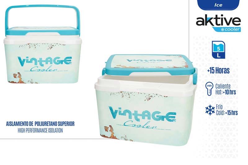 NEVERA PLASTICO RIGIDA 5L VINTAGE AZUL 62392