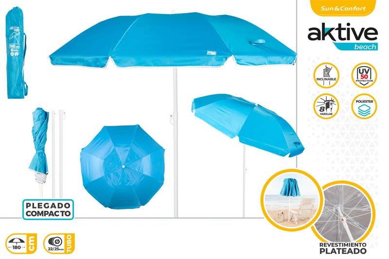 SOMBRILLA D180CM POLIESTER C/FUNDA 623231