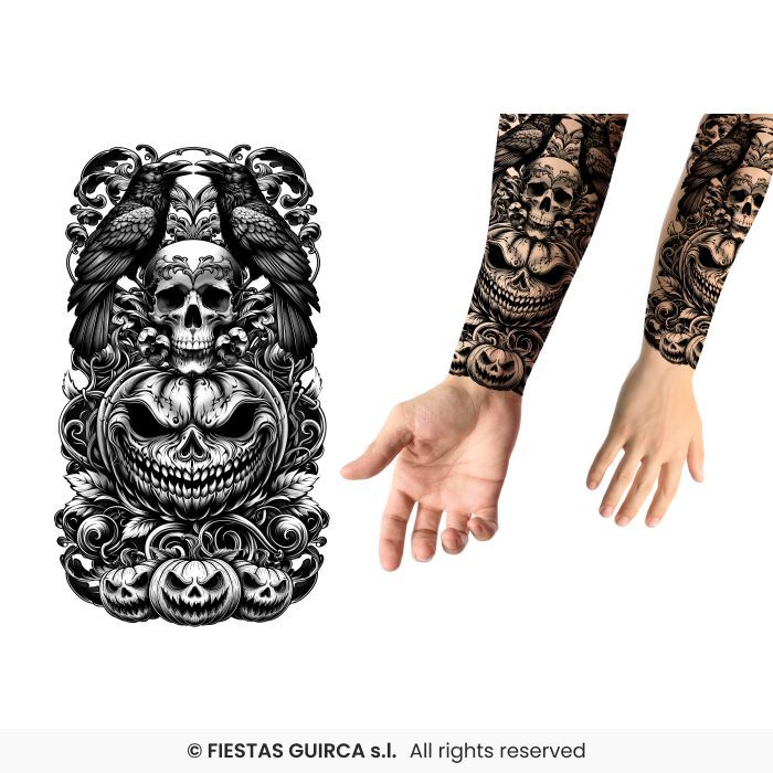 TATUAJE CALABAZA ASESINA 14X30CM 15944