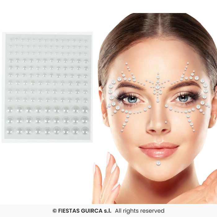 JOYAS FACIALES ADHESIVAS PERLAS TAMA�OS SURTIDOS 15926
