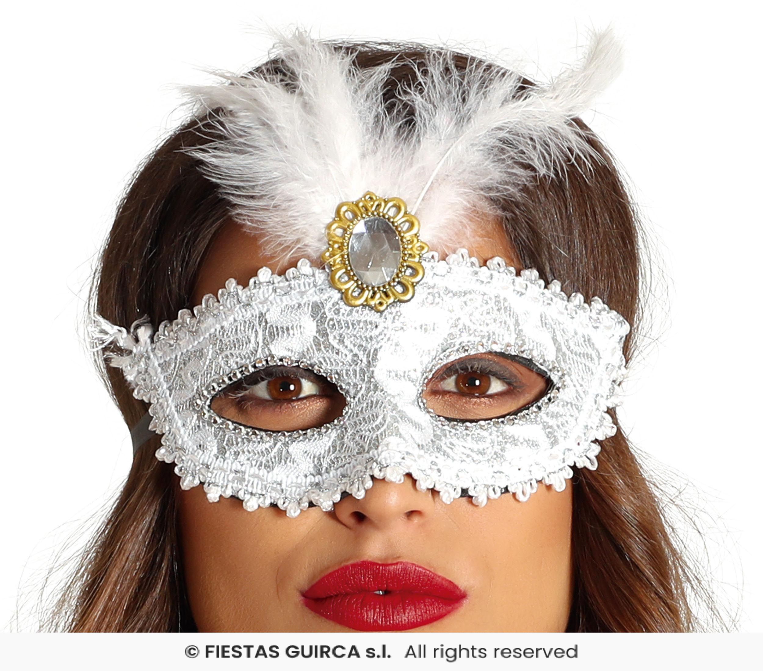 ANTIFAZ PUNTILLA C/PLUMA BLANCO 12949