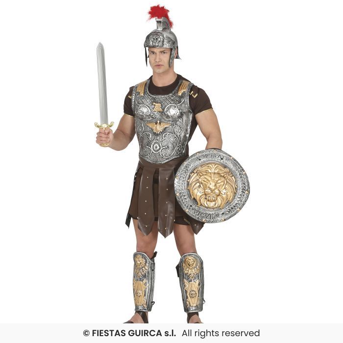 ESCUDO ROMANO 43CM PVC DORADO/PLATEADO 16992