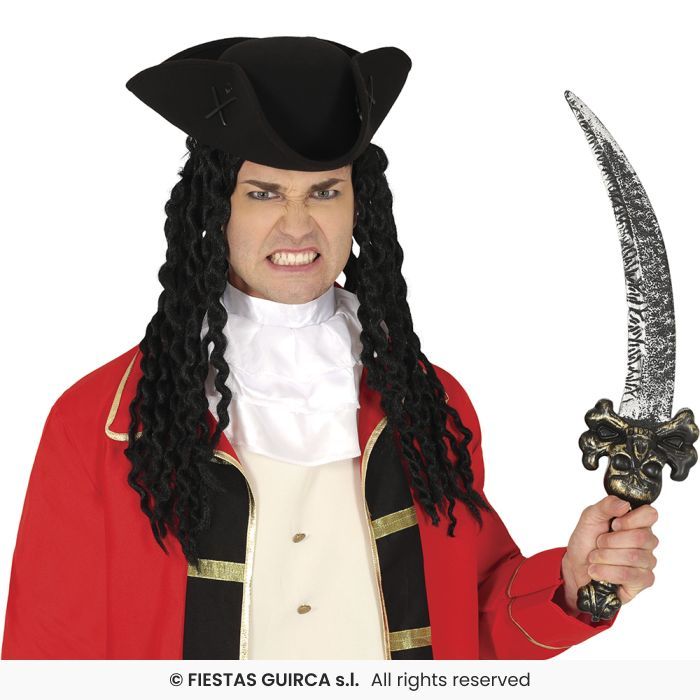 ESPADA PIRATA 58CM CALAVERA PVC DORADA 16249