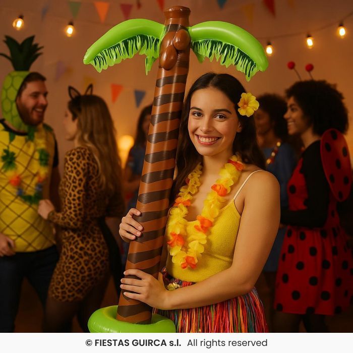 PALMERA HINCHABLE 180CM PVC VERDE/MARRON 18003