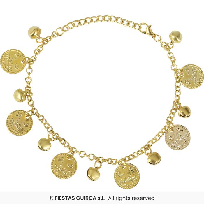 PULSERA/TOBILLERA MEDALLAS METAL DORADO 27404
