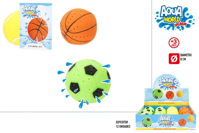 PELOTA SALTARINA AGUA 8CM 3 DEPORTES 378995
