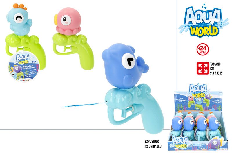 PISTOLA AGUA PVC ANIMALES MARINOS SURTIDOS 9X4X15CM 382305