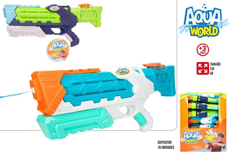 PISTOLA AGUA PVC 40CM 2 COLORES 47656