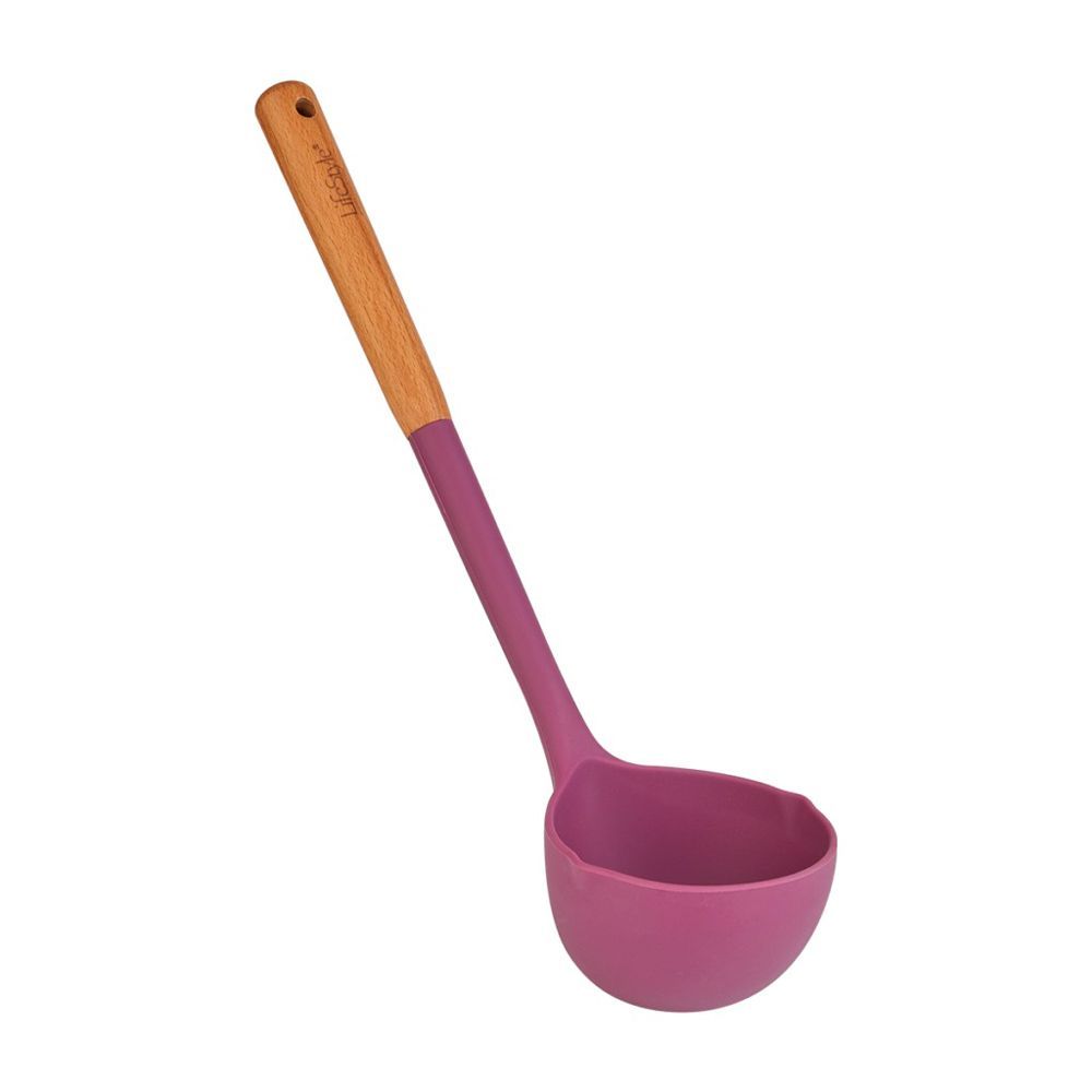CUCHARON SILICONA MANGO MADERA ARIMA 34X9CM LIFE STYLE 519619